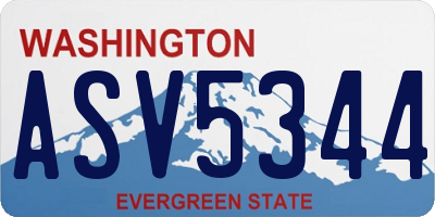 WA license plate ASV5344