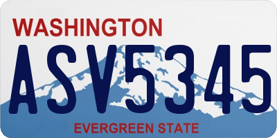 WA license plate ASV5345