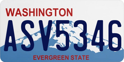 WA license plate ASV5346