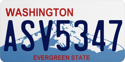 WA license plate ASV5347
