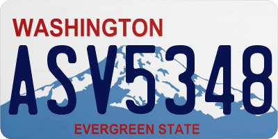 WA license plate ASV5348