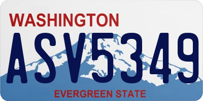 WA license plate ASV5349