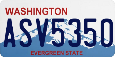 WA license plate ASV5350