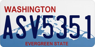 WA license plate ASV5351