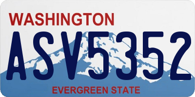WA license plate ASV5352