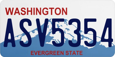 WA license plate ASV5354
