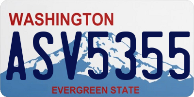 WA license plate ASV5355