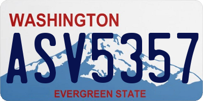 WA license plate ASV5357