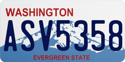 WA license plate ASV5358