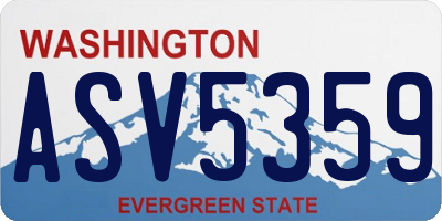 WA license plate ASV5359