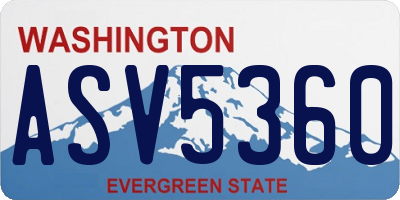 WA license plate ASV5360