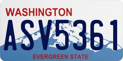 WA license plate ASV5361