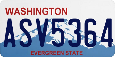 WA license plate ASV5364