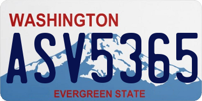 WA license plate ASV5365