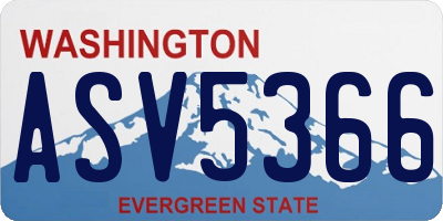 WA license plate ASV5366