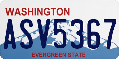 WA license plate ASV5367