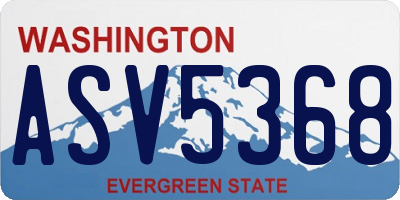 WA license plate ASV5368