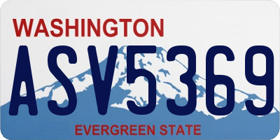WA license plate ASV5369