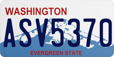 WA license plate ASV5370
