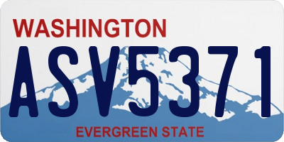 WA license plate ASV5371
