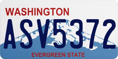 WA license plate ASV5372