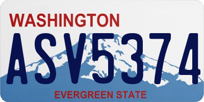 WA license plate ASV5374