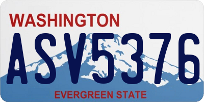 WA license plate ASV5376