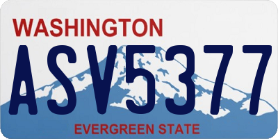 WA license plate ASV5377