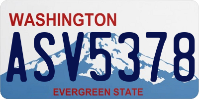 WA license plate ASV5378