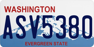 WA license plate ASV5380