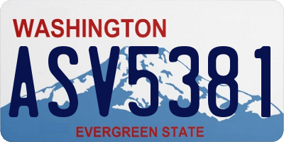 WA license plate ASV5381