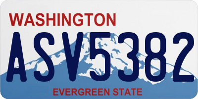 WA license plate ASV5382