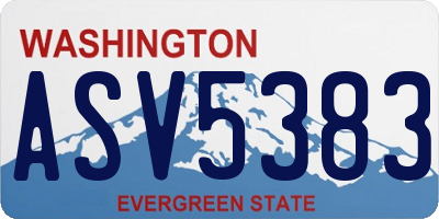 WA license plate ASV5383