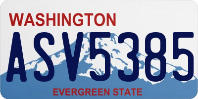 WA license plate ASV5385