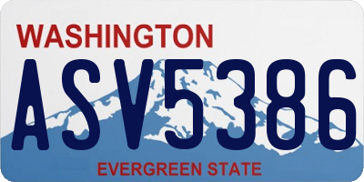 WA license plate ASV5386