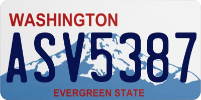 WA license plate ASV5387