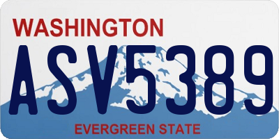 WA license plate ASV5389