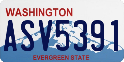 WA license plate ASV5391