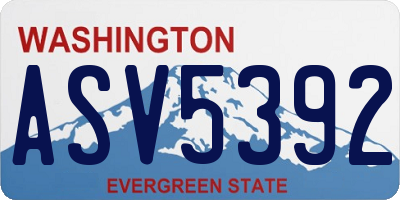 WA license plate ASV5392