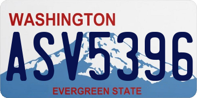 WA license plate ASV5396