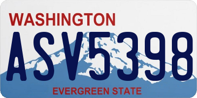 WA license plate ASV5398