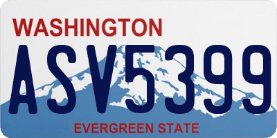 WA license plate ASV5399