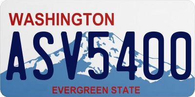 WA license plate ASV5400