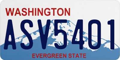 WA license plate ASV5401