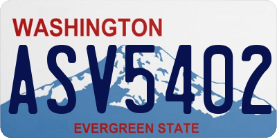 WA license plate ASV5402