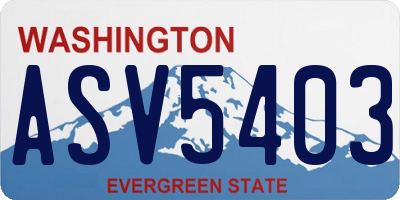 WA license plate ASV5403