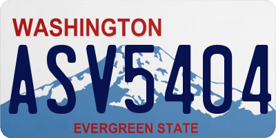 WA license plate ASV5404