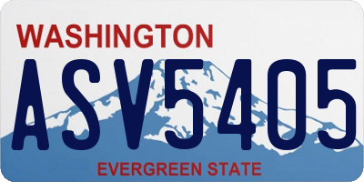 WA license plate ASV5405