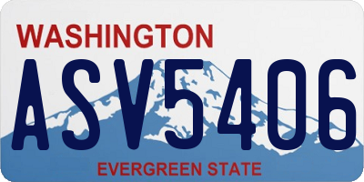 WA license plate ASV5406