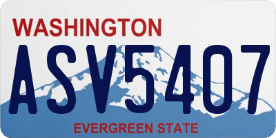 WA license plate ASV5407